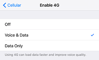 Disable 4G 
