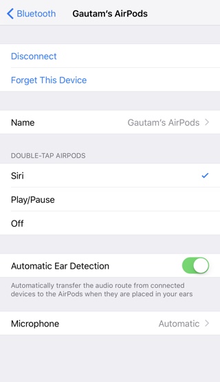 AirPods iPhone Bluetooth Settings 