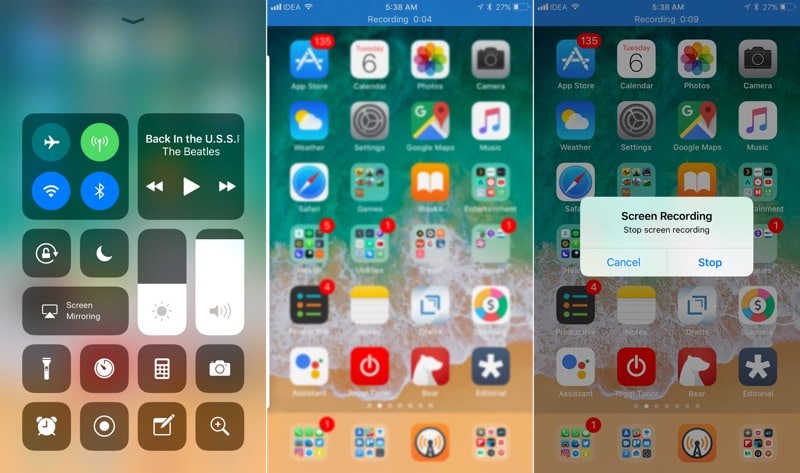 iOS 11 screen recording 