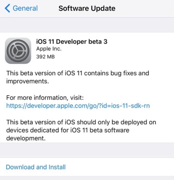 Available for downloading firmware iOS 11 Beta 3 and MacOS 10.13 Beta 3
