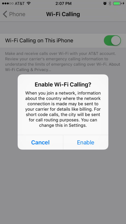 IOS 9 Wi-Fi Call 