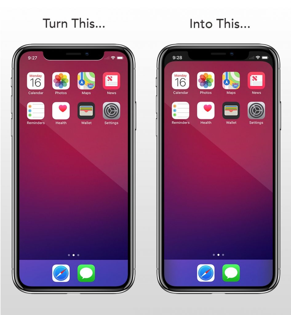 Simple app will hide the notch in the display iPhone X