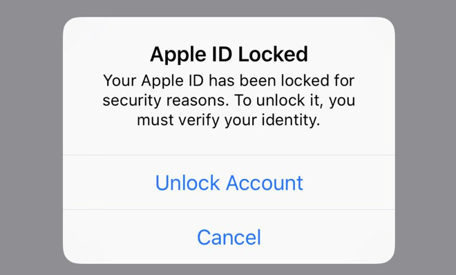 iOS - notification - Apple - ID-locked 