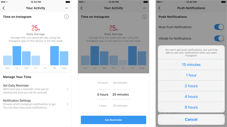 Statistics like Screen Time will appear in Facebook and Instagram